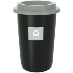 Atkritumu kaste 50L ECO BIN melna ar pelēku vāku (5)